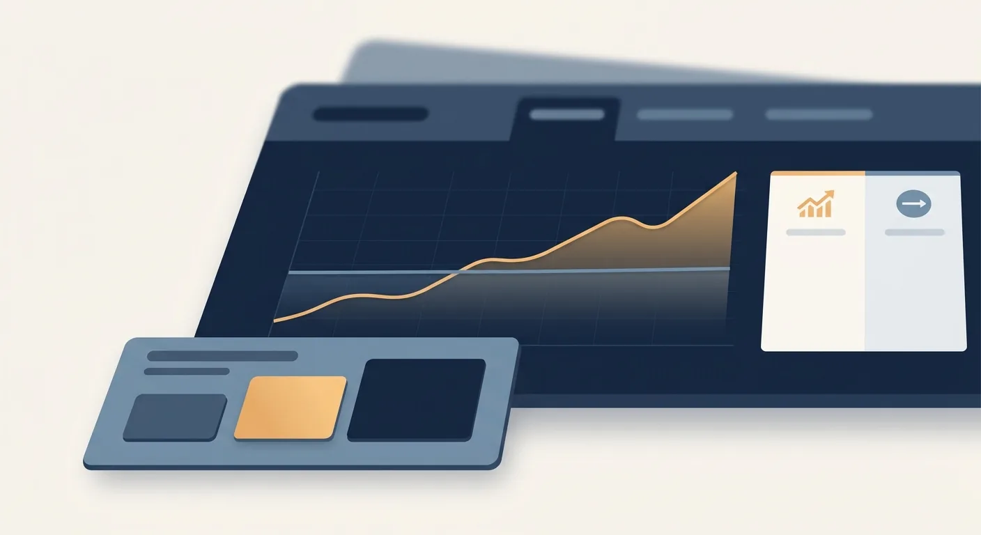 A stylized engineering budget dashboard showing a rising token-cost line next to a flat verified-output line, with a Claude Code plan tier selector in the foreground.