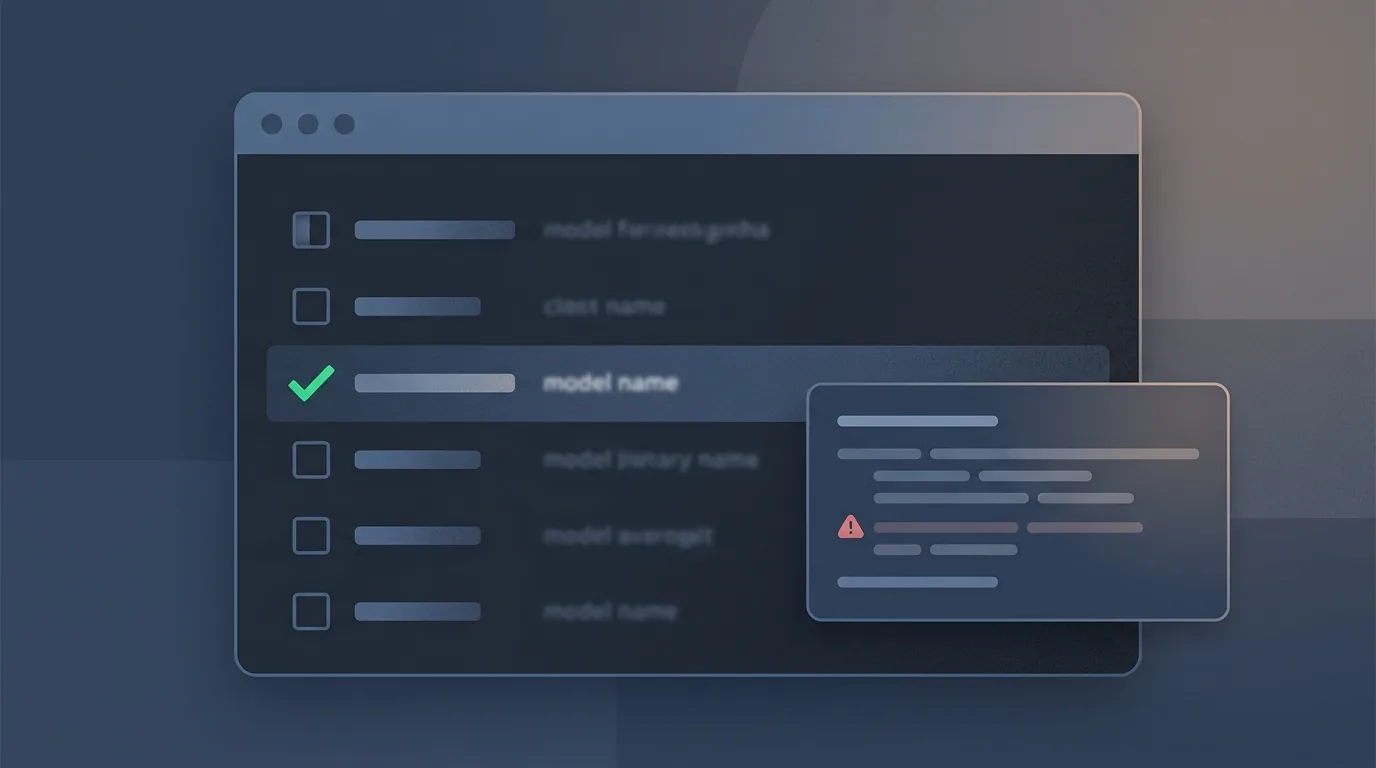 A terminal window showing a serving engine's model support list next to a separate, smaller pass/fail test log, symbolizing the gap between a model being listed as supported and actually verified working.